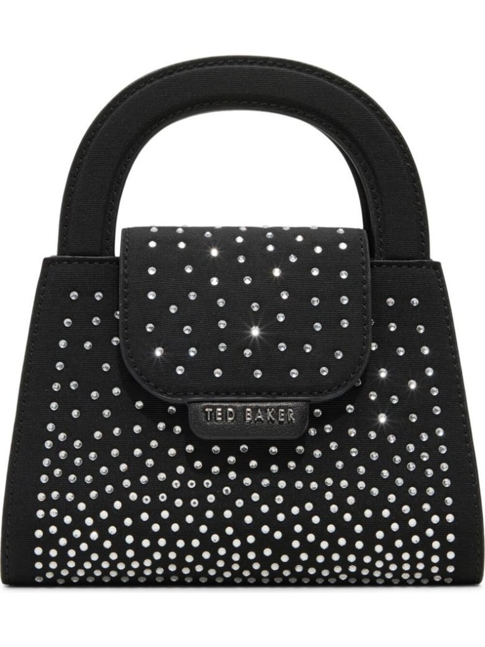 Ted Baker London Crystal Accented Top Handle Black Mini Bag Crossbody Strap NWT